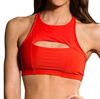 Onzie Open Heart Low Impact Sports Bra In Onz Coral