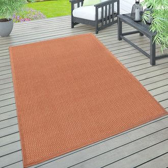 Paco Home Paco Home Alfombra Interior Exterior Terraza Balc&oacute;n Intemperie Lisa Estructura 240x340 Cm, Oxidaci&oacute;n
