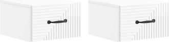 vidaXL Mesita De Noche De Pared 2 Uds. Brillante 34,5 X 33 X 20 Cm Vidaxl