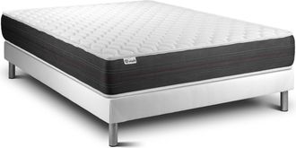 VITALIT Vitalit - Base Tapizada Blanco + Colch&oacute;n Con Muelles Ensacados 160 X 200
