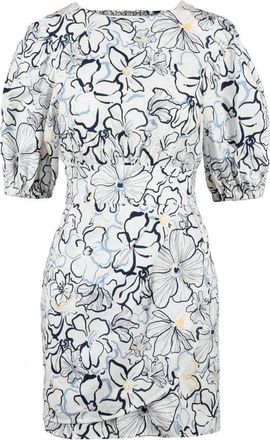 Attic and Barn White/Blue Short Cotton Dress