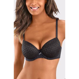 Lascana Womens Underwire Lace Detail T-Shirt Bra in Black at Nordstrom, Size 44D