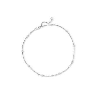 Ross-Simons Diamond Station Anklet in Sterling Silver