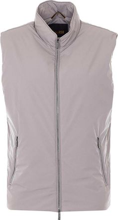 Moorer Grey Senio Vest With Frontal Zip Closure