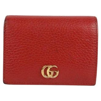Gucci Pre-owned Wallets, female, Red, Size: ONE SIZE Pre-owned GG Marmont Card Case Wallet