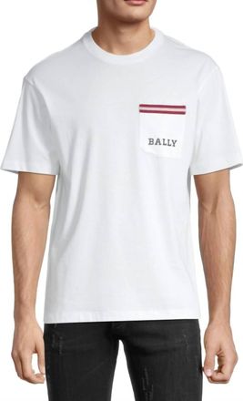 Bally Mens Short Sleeve Pocket T-Shirt In Bone