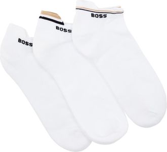BOSS Boss Iconic Cotton-blend Ankle Socks - set of Three - White - XS
