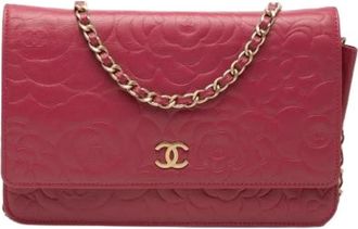 Chanel Pre-owned Wallet on Chain - Dames - Vintage Schoudertas - Roze - ONE Size - Leer - Vintage