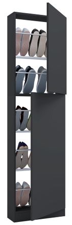 ebuy24 Ebuy24 - Gabinete De Zapatos De Madera Vcm Dimensiones: Al. 180 X An. 50 X P. 17 Cm 2 Puertas Rotativas - Fulisa Xl (antracita)