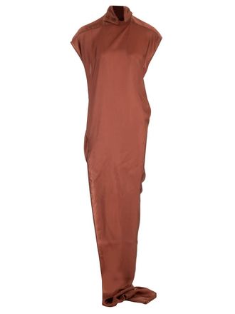 Rick Owens Long Cupro Dress Dresses Brown