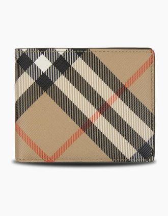 Burberry Mens Burberry Check Slim Bifold Wallet Sand - Cream/Brown - Size: OS