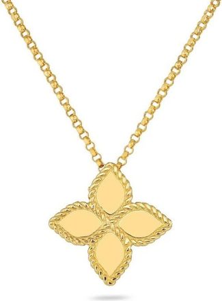 Roberto Coin 18K Yellow Gold Medium Princess Flower Pendant Necklace