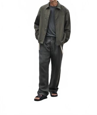 Closed Blomberg Wide Linen Pants In Pepper Grey