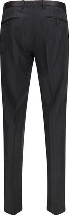 Dolce & Gabbana Striped Wool Trousers - Black