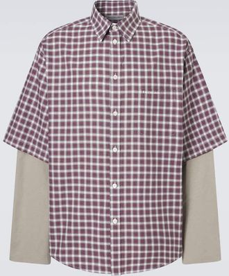 Balenciaga Layered checked cotton shirt
