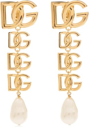 Dolce & Gabbana Druppel clip-on oorbellen - Dames - Oorbellen - Geel - ONE Size - Accessoires
