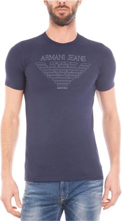 Armani Jeans Sweatshirts - Heren - T-shirts - Blauw - XL - Katoen - Tops