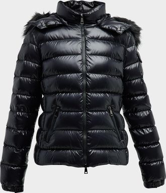 Moncler Badyf Faux Fur-Trimmed Hooded Short Down Jacket
