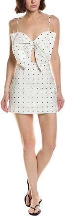 Bardot Vieda Bow Linen Mini Dress