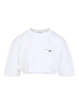 Givenchy Cropped Fit T-Shirt In Cotton With Stamp Print