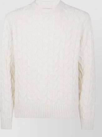 Arte cable knit crew neck ribbed hem sweater