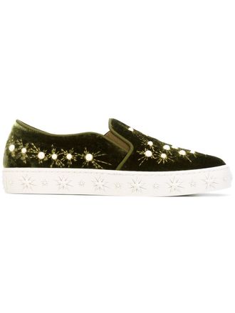 Aquazzura Sneakers Cosmic Pearls senza lacci - Verde