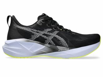 Asics Mens Novablast 5 Running Shoes In Black/blue Fade
