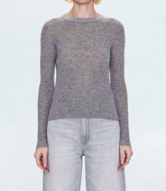 Pistola Denim Juno Long Sleeve Sweater In Charcoal Heather