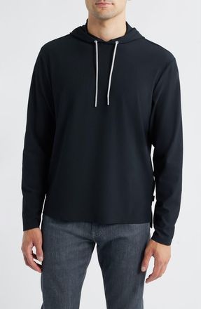 Johnnie-O Hoppin Rib Hoodie in Black at Nordstrom, Size Xx-Large