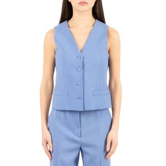 Max Mara Vests, female, Blue, Size: 2XS Madia Gilet