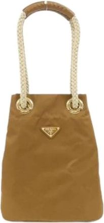 Prada Pre-owned Bucket Bags, female, Brown, Size: ONE SIZE Pre-owned Fabric prada-bags