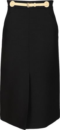 Valentino Garavani Wool And Silk Midi Skirt