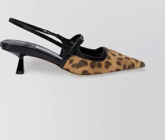 Jimmy Choo London pointed toe kitten heel animal print pumps