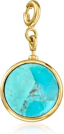 Ross-Simons Turquoise and Lapis Reversible Charm in 18kt Gold Over Sterling