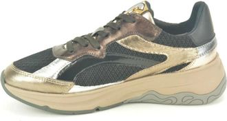 Floris Van Bommel Zwart + Brons Runner N. - Dames - Sneakers - Veelkleurig - 41 EU - Schoenen