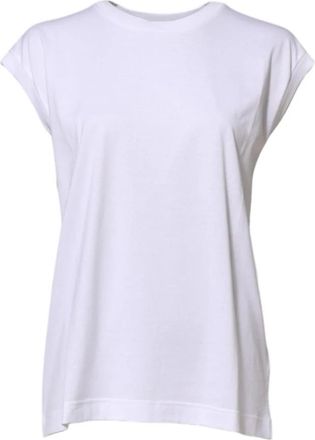 Dolce & Gabbana Mouwloos tanktop T-shirt met logodetails - Dames - T-shirts - Wit - XS - Katoen - Tops