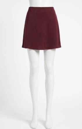Z Supply Chablis Satin Mini Skirt In Merlot