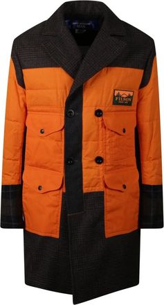 Junya Watanabe Contrast Collar Jacket - Heren - Parka Jassen - Oranje - L - Katoen - Jassen