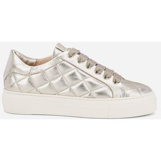 AGL Eva Matelass&eacute; Sneaker in Platinum Leather at Nordstrom, Size 39.5