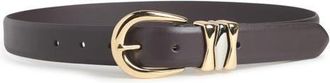 Favorite Daughter The William Split Decision Leather Belt in Dark Brown at Nordstrom, Size X-Large