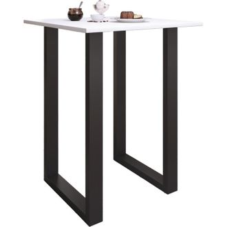 ebuy24 Tavolo da bar vcm Tresen Tavolo in piedi Tavolo alto Tavolo Bartresen - Xona 80x80 cm (Nero / Bianco)