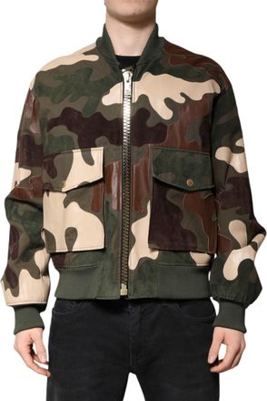 Dolce & Gabbana Multicolor Cotton Bomber Full Zip Mens Jacket