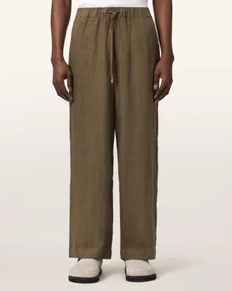 AllSaints Sharp Straight Leg Linen Pants