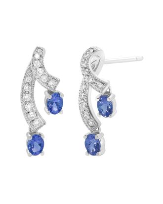 House of Brilliance Haus Of Brilliance 14K 0.34 Ct. Tw. Diamond & Tanzanite Dangle Earring