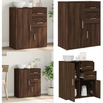 vidaXL Credenza Rovere Marrone 60x31x70 cm in Legno Multistrato - Credenza marrone - Credenza in legno multistrato