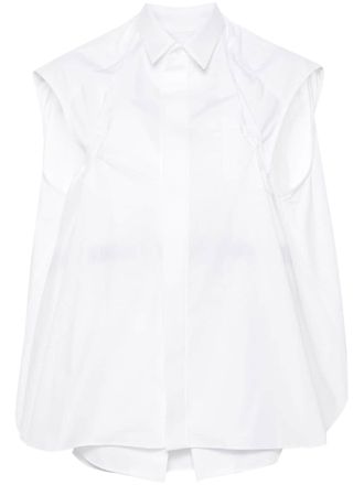 sacai layered-design sleeveless blouse - White