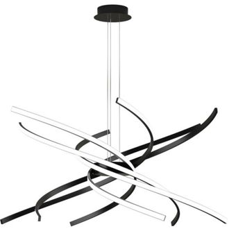 Top-Light Sospensione Moderna Tornado Alluminio Nero Led 69W D.80Cm Luce Calda