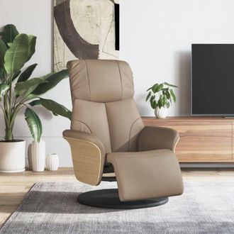 vidaXL Poltrona Reclinabile con Poggiapiedi Cappuccino in Similpelle - Vidaxl