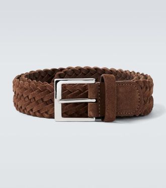 Kiton Woven suede belt
