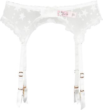Agent Provocateur Luxx White Lace Suspender Belt Size S
